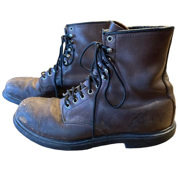 Red Wing Mens 12 Lace Up Boots Heavily Distressed Made in USA Brown Leather main image 8